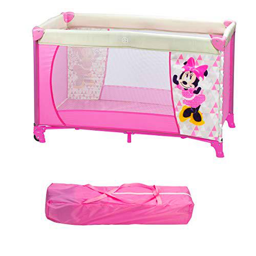 Interbaby Mn009 - Cuna De Viaje Disney Minnie Mouse Color Blanco y Rosa