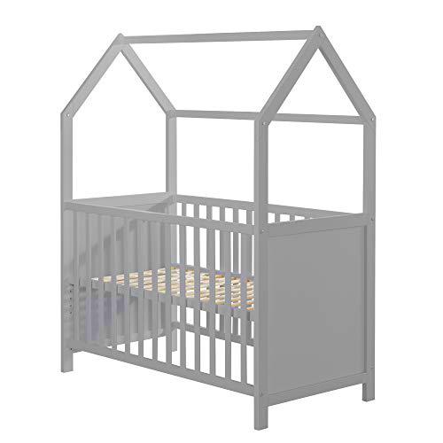 roba-kids 203120TPFS - Cama de casa 60 x 120 cm, cama de bebé y cama supletoria con aspecto de casa