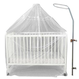 Bambisol - Soporte de mosquitera para cuna, color blanco