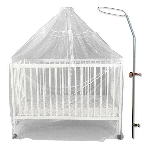 Bambisol - Soporte de mosquitera para cuna, color blanco