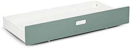 Mokee - Cuna Mini Con Cajón, Color Gris Piedra, Color Azul Verdoso