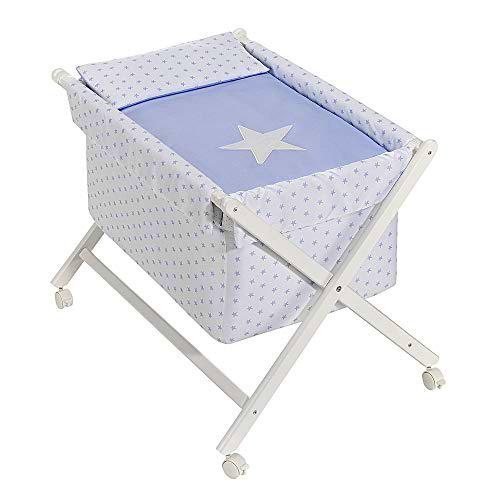 INTERBABY -Minicuna Estrella Azul con Textil