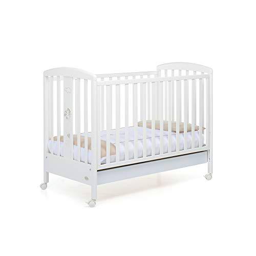 Foppapedretti Cuna con barrera ajustable, color blanco