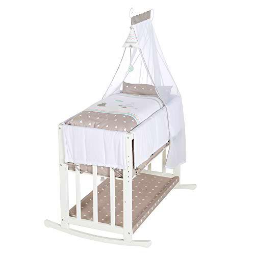 roba-kids - Cuna 4 en 1, cama lateral"Indibär" y banco para niños