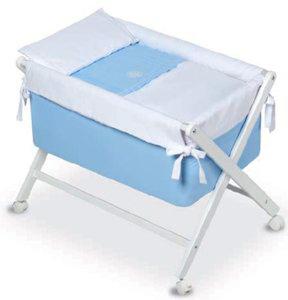 Bimbi Elite - Minicuna, 68 x 90 x 71 cm, color blanco y azul
