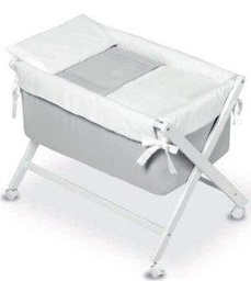 Bimbi Elite - Minicuna, 68 x 90 x 71 cm, color blanco y gris