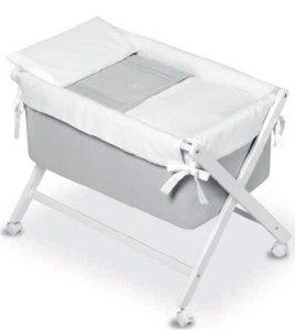 Bimbi Elite - Minicuna, 68 x 90 x 71 cm, color blanco y gris