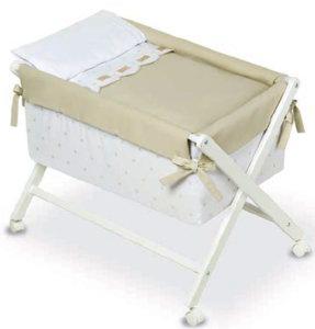 Bimbi Class - Minicuna, 68 x 90 x 71 cm, color blanco y lino