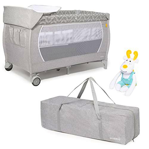 skiddoü cuna de viaje con juguete y cambiador Lunar+