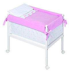Bimbi Class - Minicuna, 61 x 90 x 80 cm, color blanco y rosa