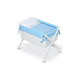 Bimbi Class - Minicuna, 68 x 90 x 71 cm, color blanco y azul