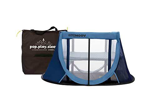 Aeromoov ASATC11060BW - Cuna de Viaje para bebé plegable e instantánea con colchón configurable a dos alturas y bolsa de transporte (color Azul ballena))