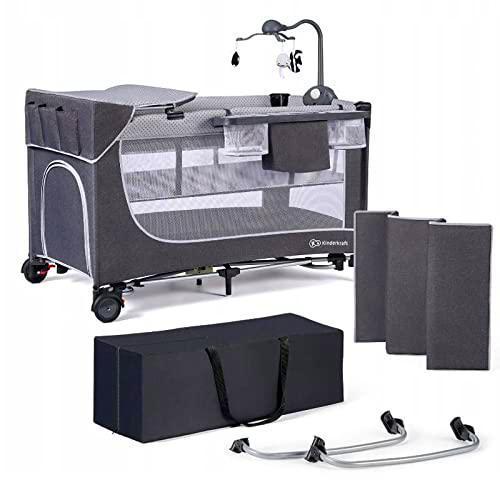 kk Kinderkraft LEODY - Cuna para niños, color gris