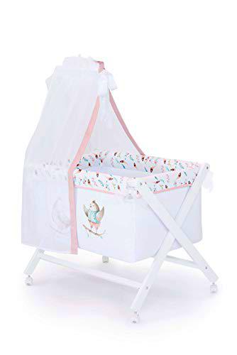Naf Naf Minicuna + Textil Y Velo Birds Explorer, color Rosa Y Blanco