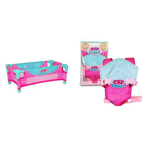 Bebés Llorones Cuna de Viaje - el Accesorio, complemento Ideal para Poner a Dormir a tu muñeca &amp; BEBÉS LLORONES Portabebés | Accesorio muñeca para Llevar a tu bebé llorón Preferido