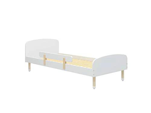 Cunas marca Flexa. Modelo Cama individual blanca con barrera de seguridad 90 x 200 cm