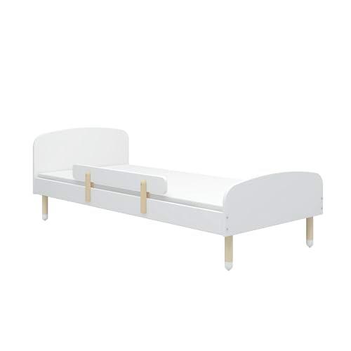 Cunas marca Flexa. Modelo Cama individual blanca con barrera de seguridad 90 x 190 cm