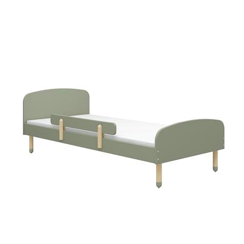 Cunas marca Flexa. Modelo Cama individual verde natural con barrera de seguridad 90 x 190 cm