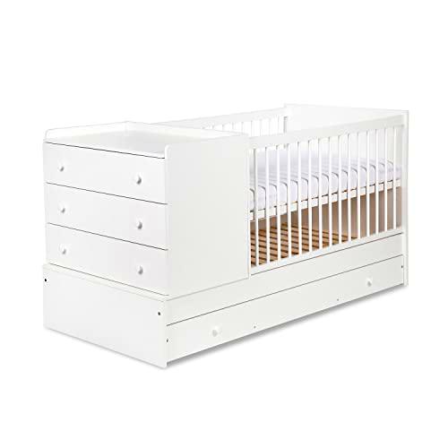 Cuna Karolina 3 en 1 - Transformable en cama, color blanco