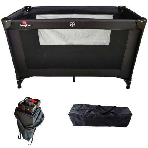 BabyDan Compatible con - Cuna de Viaje Negra sin Bolsa de Juguetes con Ruedas