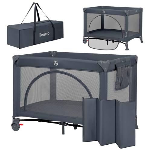 LIONELO LAURA Cuna de Viaje 2 en 1 hasta 15 kg Cuna Parque Bebe de 0 a 36 meses Entrada Lateral Colchón de Espuma T25